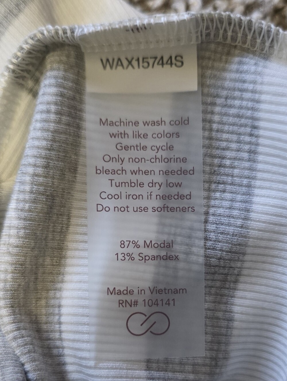 CALIA White and Gray Striped Tank Top - Picture 2 of 4